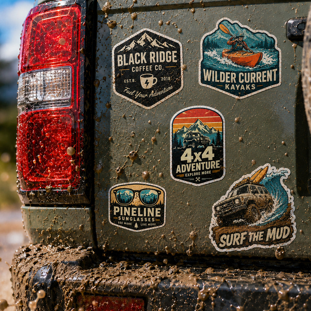Durable waterproof 4x4 stickers