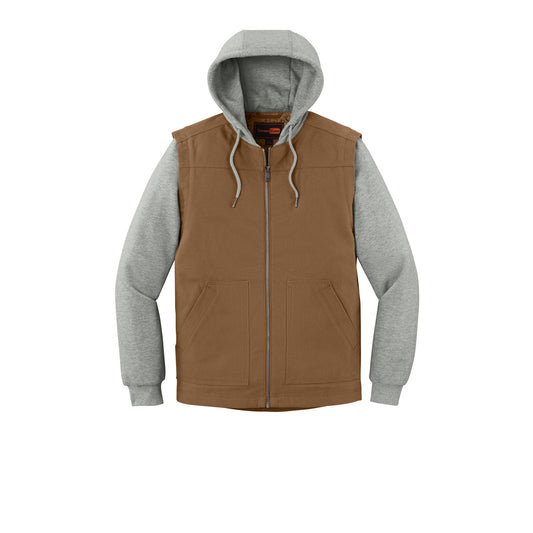 Custom Duck Fleece Hooded Jackets - Duck Brown / Heather Grey