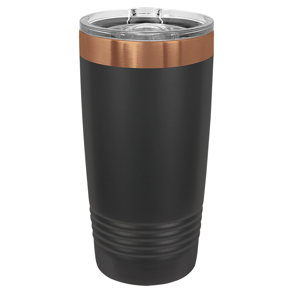 Custom Laser Engraved 20oz Tumbler - Black / Rose Gold