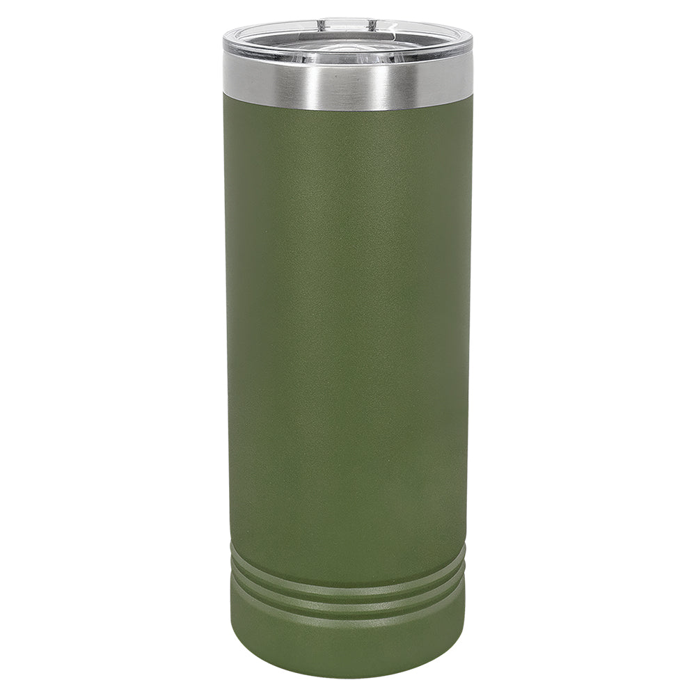 Custom Laser Engraved 22oz Skinny Tumbler - Olive Green