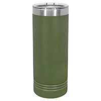 Custom Laser Engraved 22oz Skinny Tumbler - Olive Green