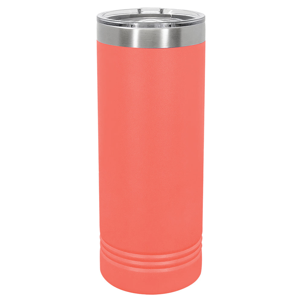 Custom Laser Engraved 22oz Skinny Tumbler - Coral