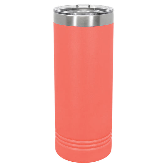 Custom Laser Engraved 22oz Skinny Tumbler - Coral