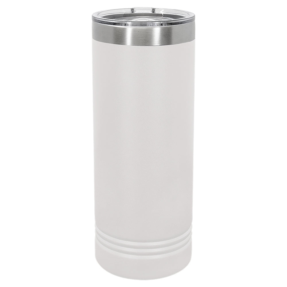 Custom Laser Engraved 22oz Skinny Tumbler - White