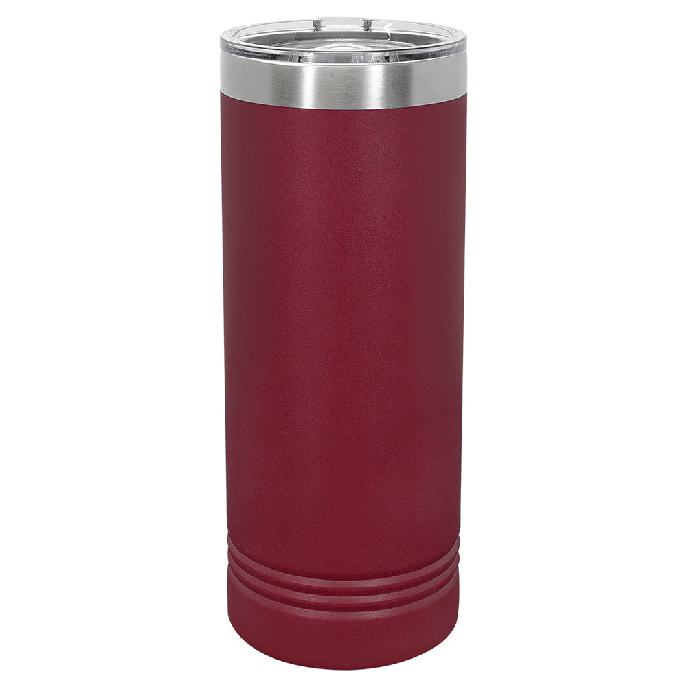 Custom Laser Engraved 22oz Skinny Tumbler - Maroon