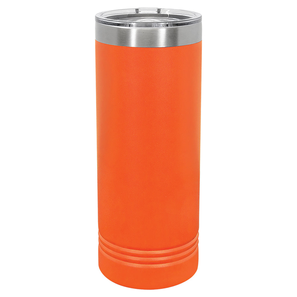 Custom Laser Engraved 22oz Skinny Tumbler - Orange