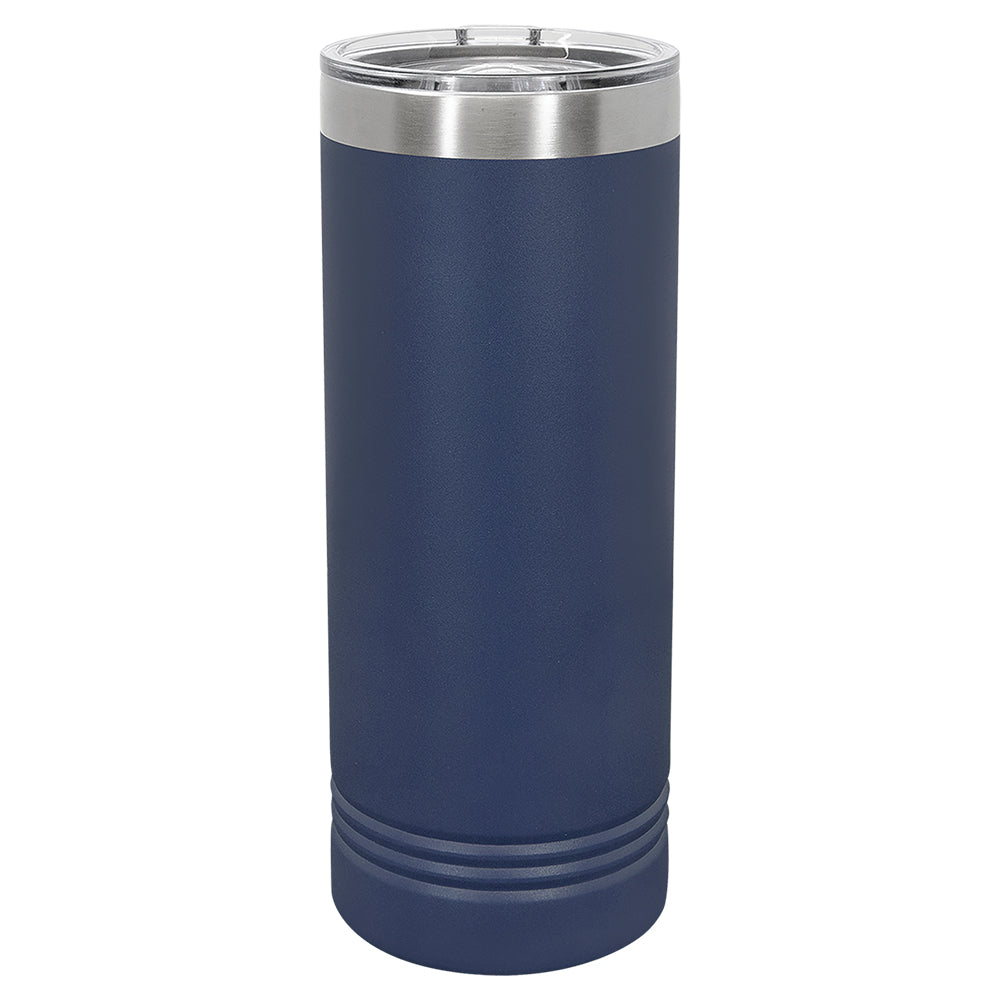Custom Laser Engraved 22oz Skinny Tumbler - Navy Blue