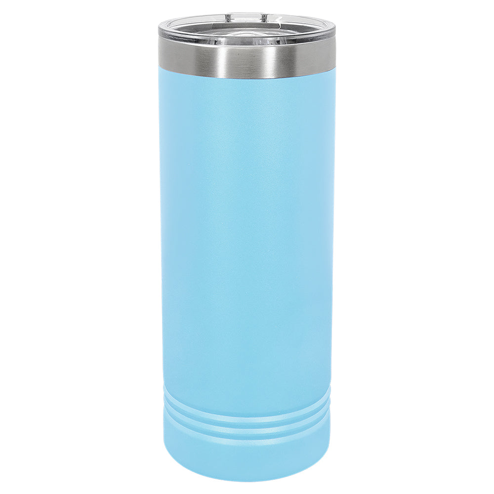 Custom Laser Engraved 22oz Skinny Tumbler - Light Blue