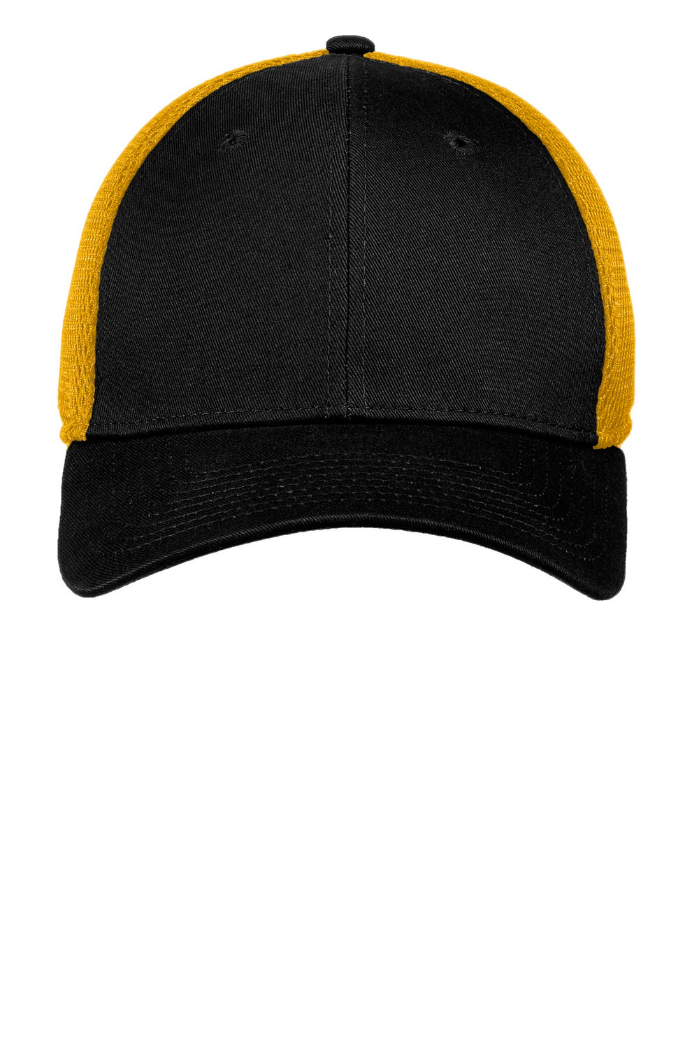 Custom New Era Diamond Era Stretch Leather Patch Hats - Black / Gold