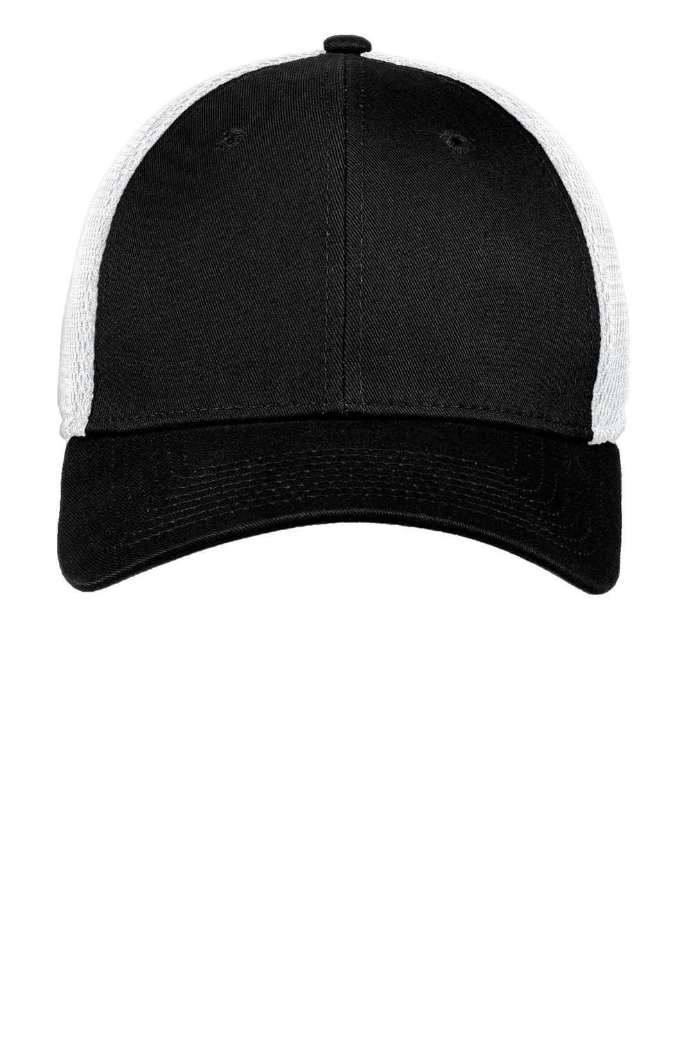 Custom New Era Diamond Era Stretch Leather Patch Hats - Black / White