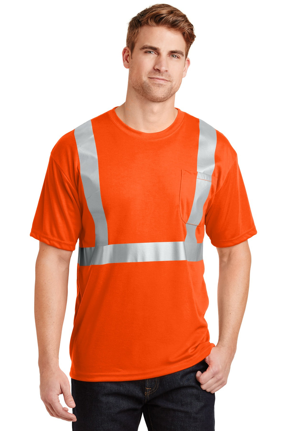 Custom Hi-Vis Safety Shirts - Safety Orange