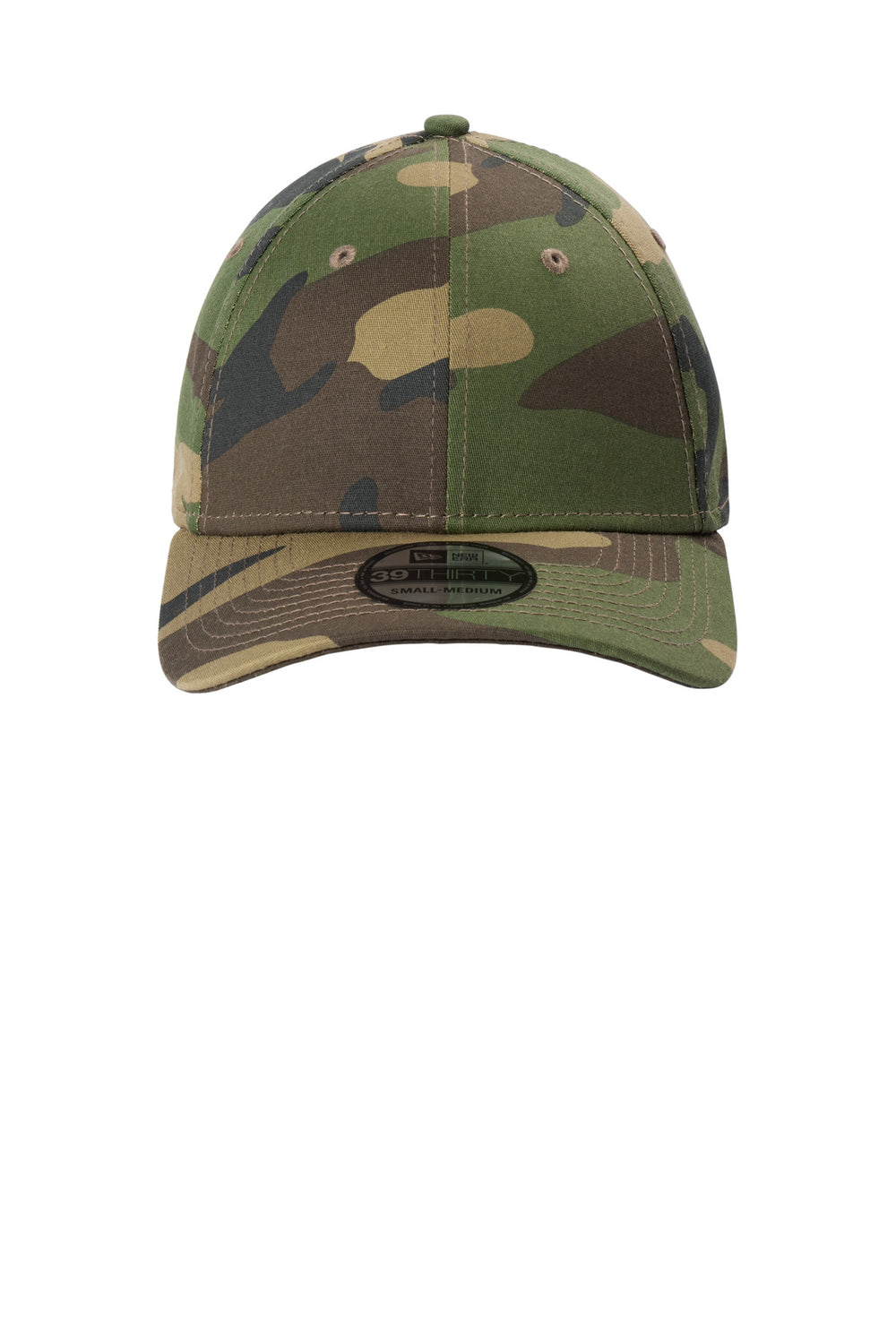Custom New Era 39THIRTY Leather Patch Hats - Camo