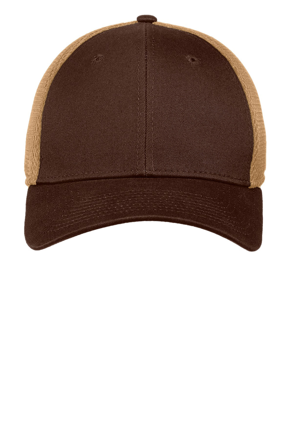 Custom New Era Diamond Era Stretch Leather Patch Hats - Chocolate / Khaki