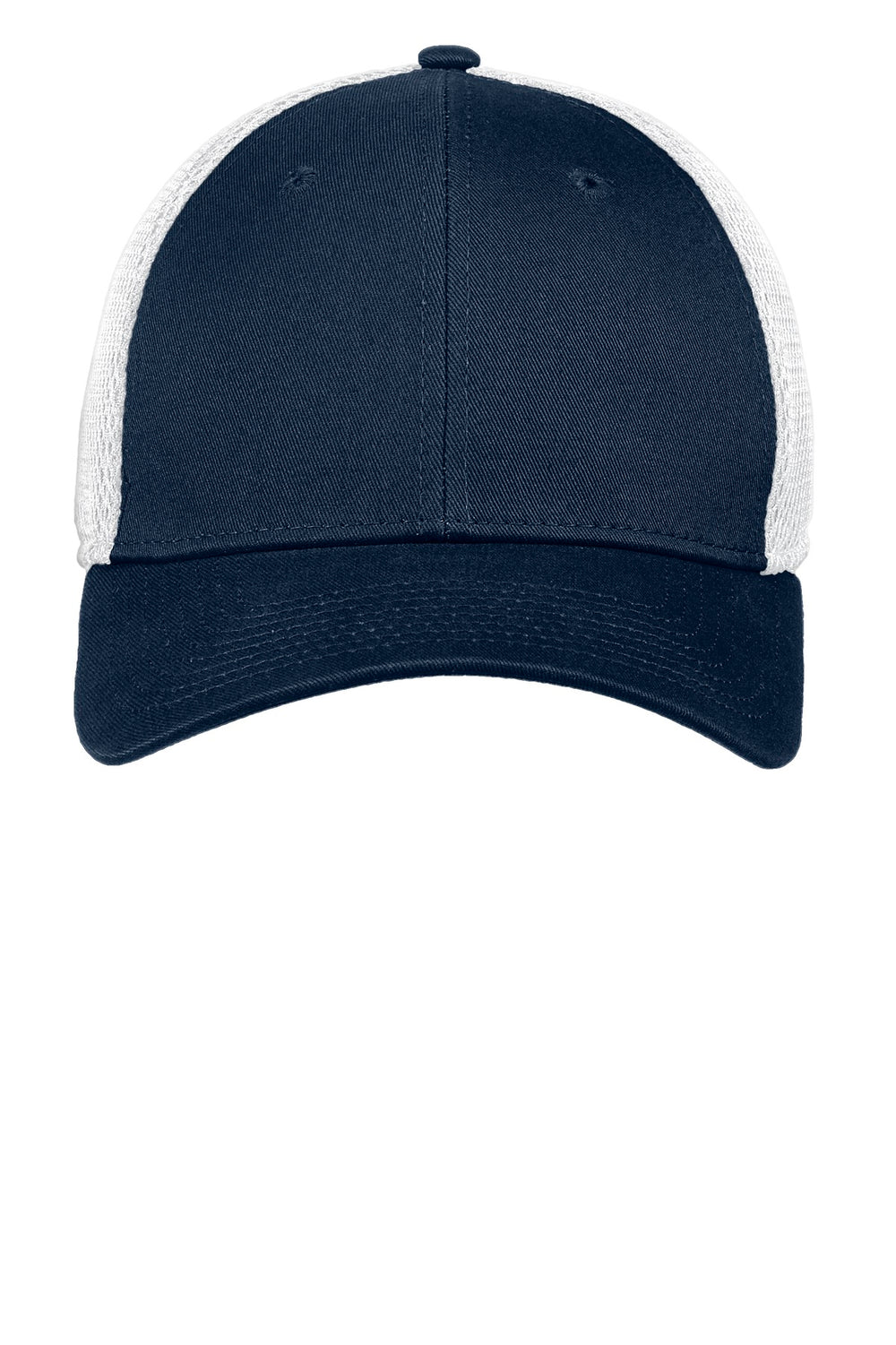 Custom New Era Diamond Era Stretch Leather Patch Hats - Deep Navy / White