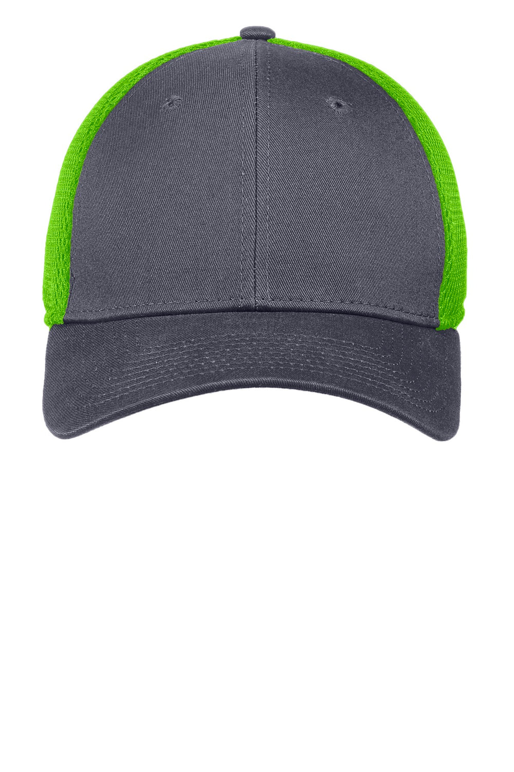 Custom New Era Diamond Era Stretch Leather Patch Hats - Graphite / Cyber Green
