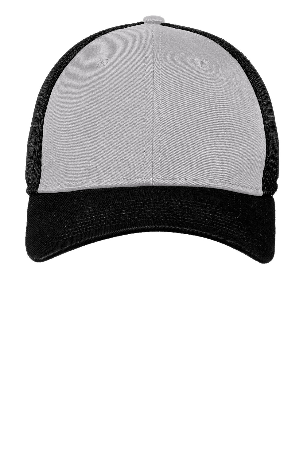 Custom New Era Diamond Era Stretch Leather Patch Hats - Grey / Black