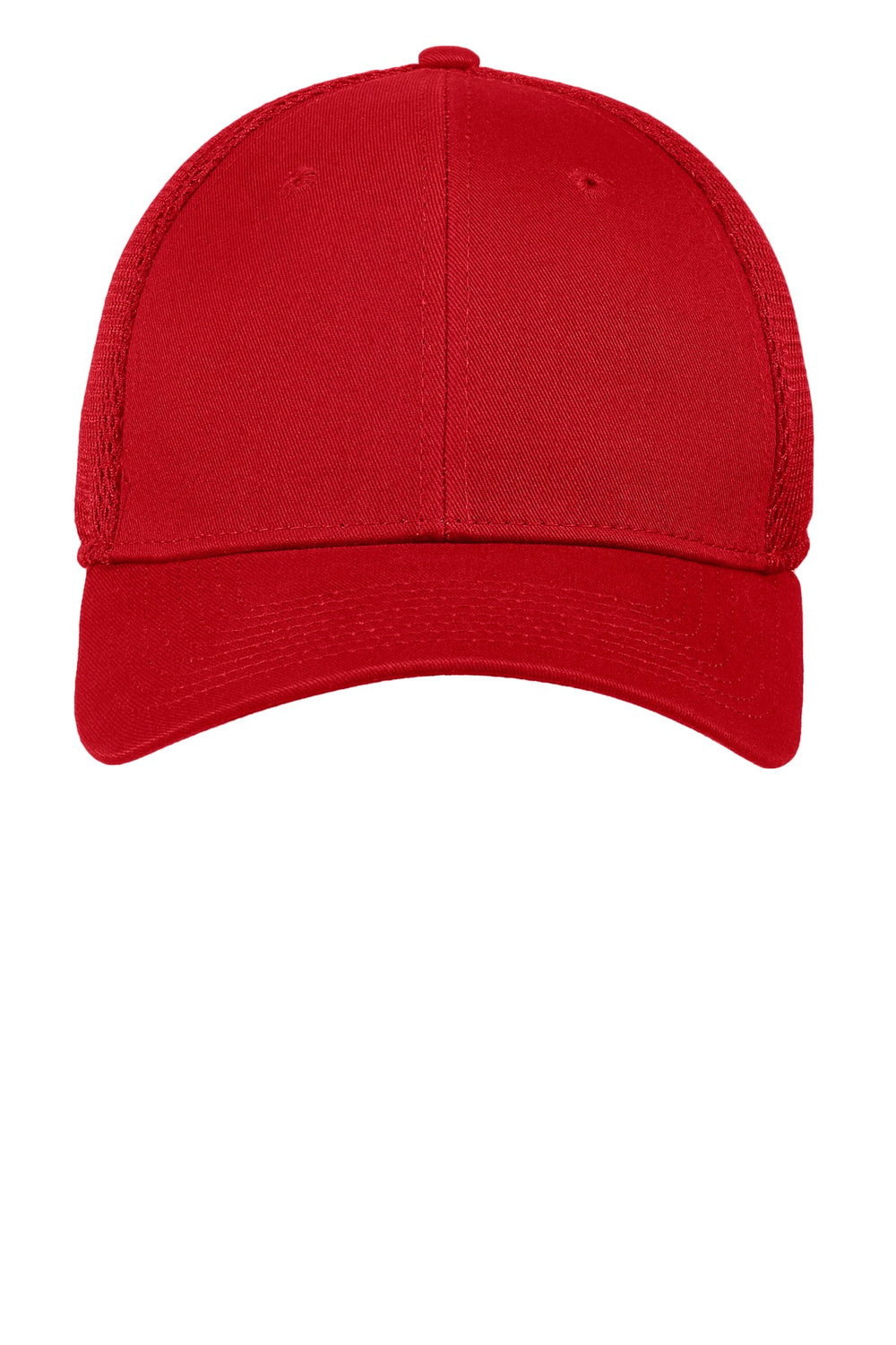 Custom New Era Diamond Era Stretch Leather Patch Hats - Scarlet Red / Red