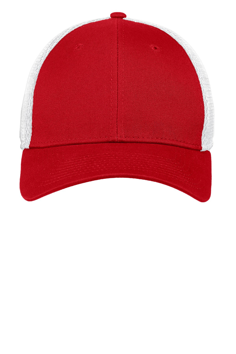 Custom New Era Diamond Era Stretch Leather Patch Hats - Scarlet Red / White