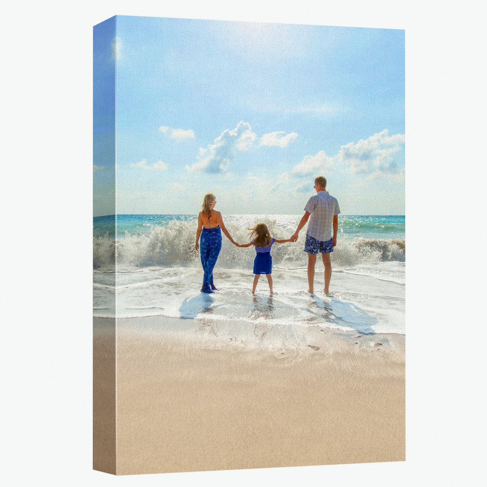 Custom canvas print, 1.5 inch gallery wrap, angled view
