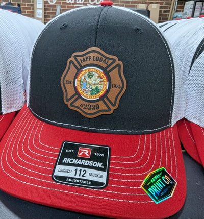 Fire department leather patch hat