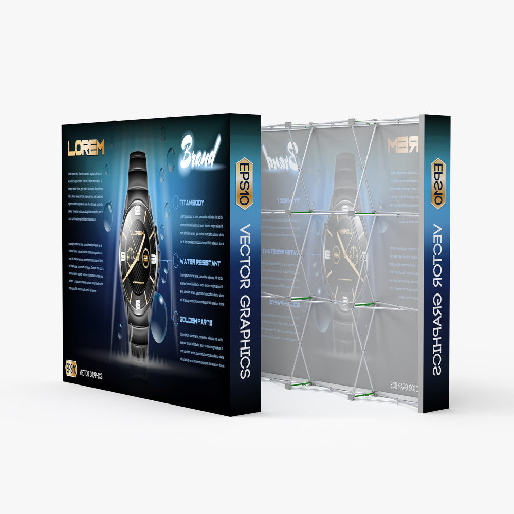 Custom fabric pop-up display, full color
