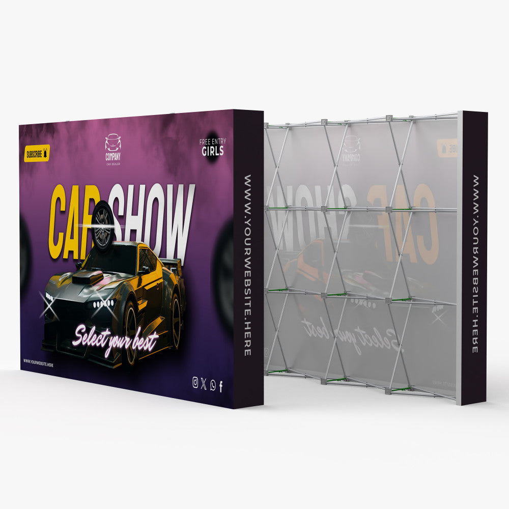 Custom fabric pop-up display, full color