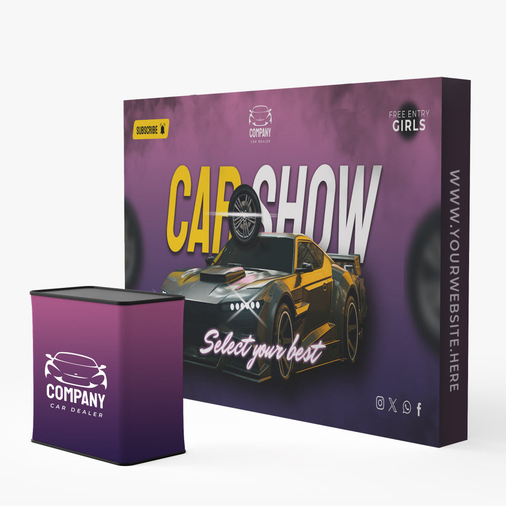 Pop-up display with printed podium