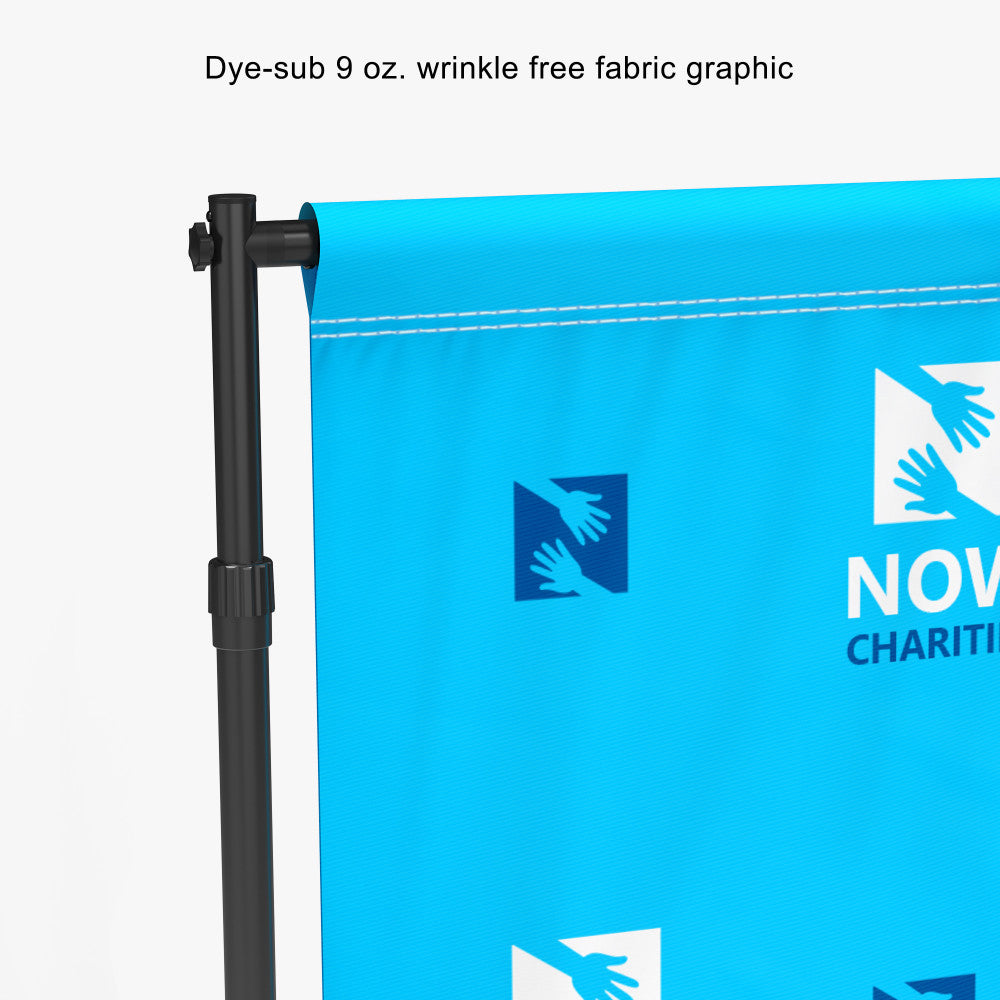 Dye-sub wrinkle-free fabric graphic close-up