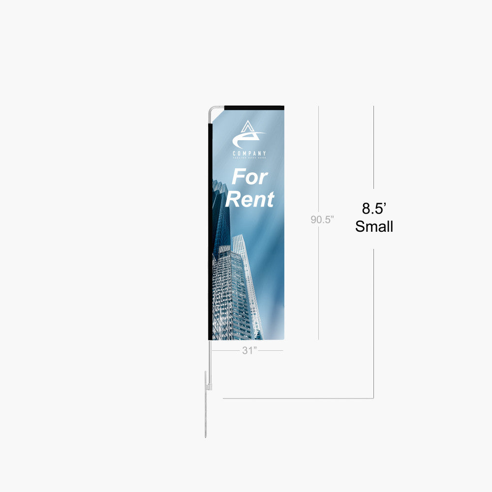 Small 8.5 ft rectangle flag