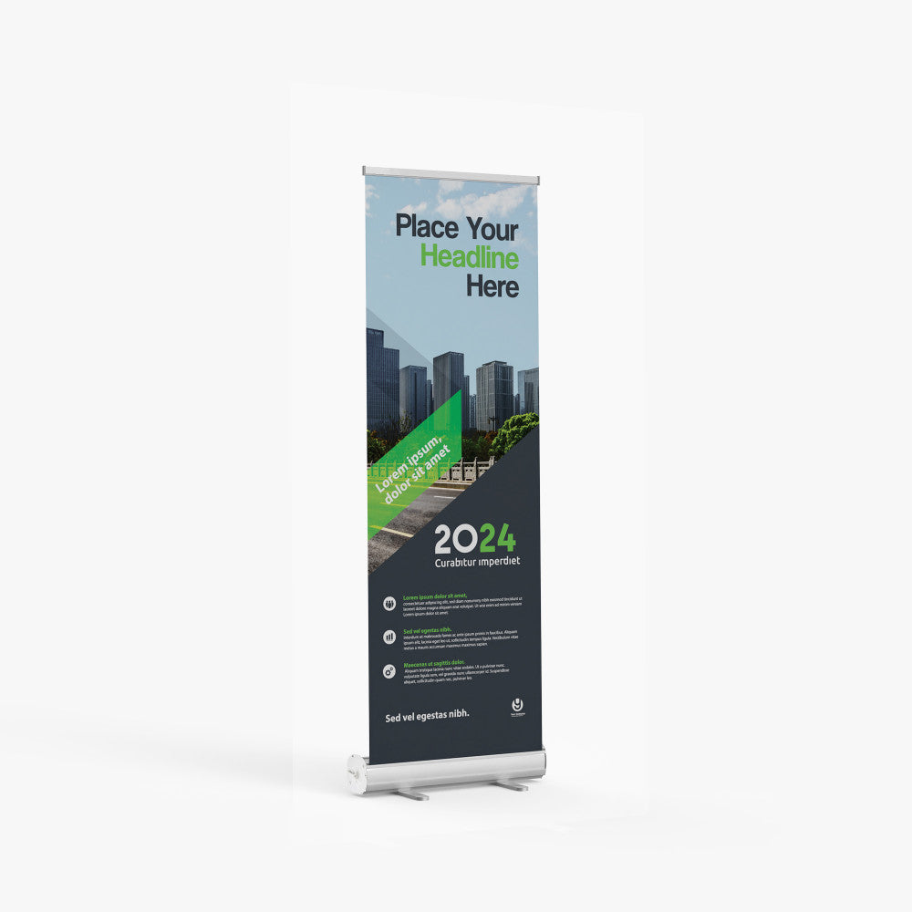 Custom retractable banner stand — full color fabric graphic