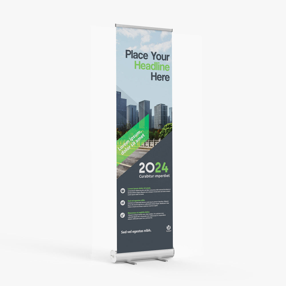 Retractable banner stand, full color