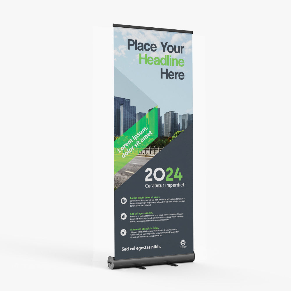 Retractable banner stand, full color
