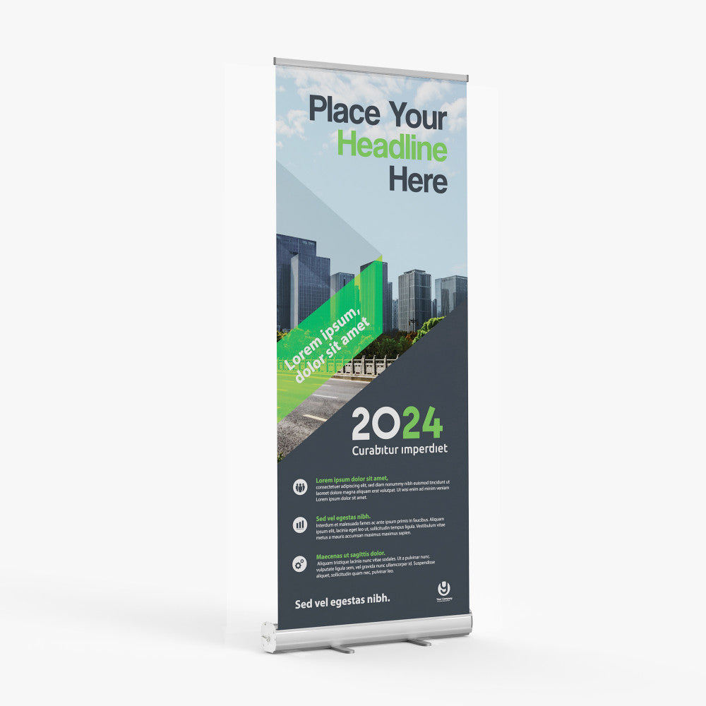 Retractable banner stand, full color
