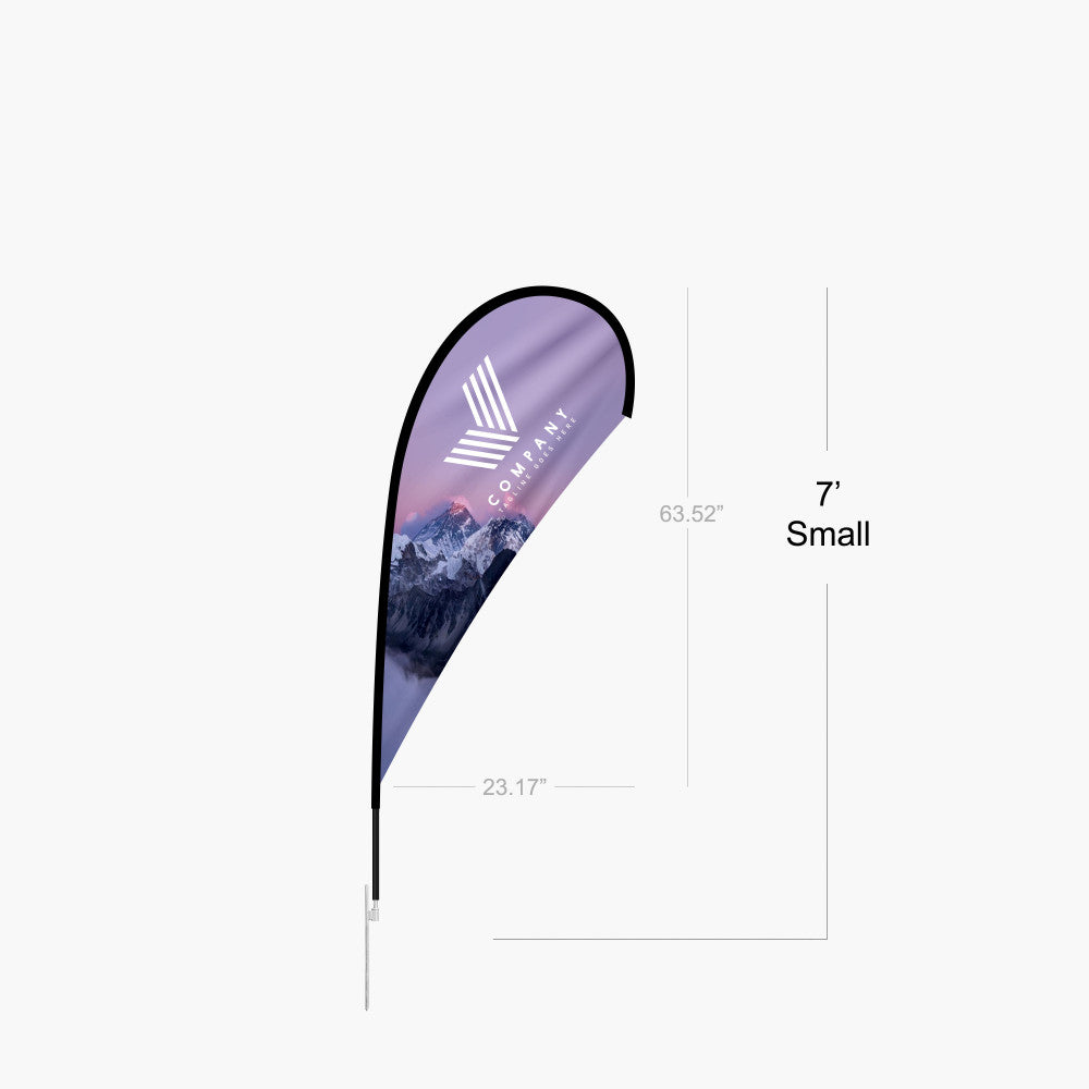 Small 7 ft teardrop flag